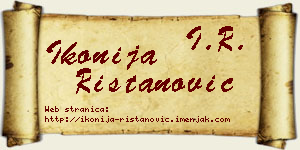 Ikonija Ristanović vizit kartica